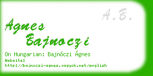 agnes bajnoczi business card
